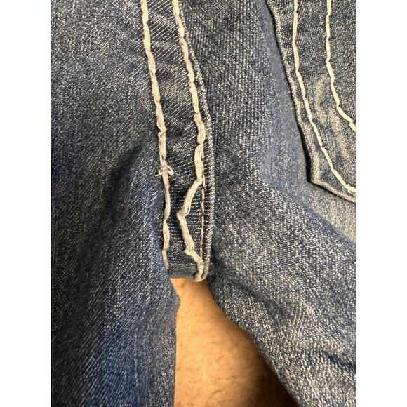 True Religion World‎ Tour USA Limited Edition Y2K Jeans Women Sz 28 Raw Cuff Hem - Picture 2 of 16